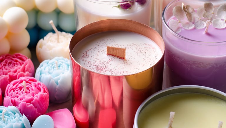 Handmade candle created by Indian artisans using natural materials