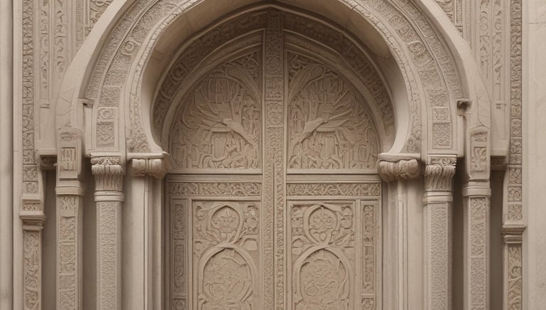 A historic stone building with arched windows and ornate architectural details. A Turkish flag flies atop the structure, and there is an entrance with a sign above it. The sky in the background is partly cloudy.