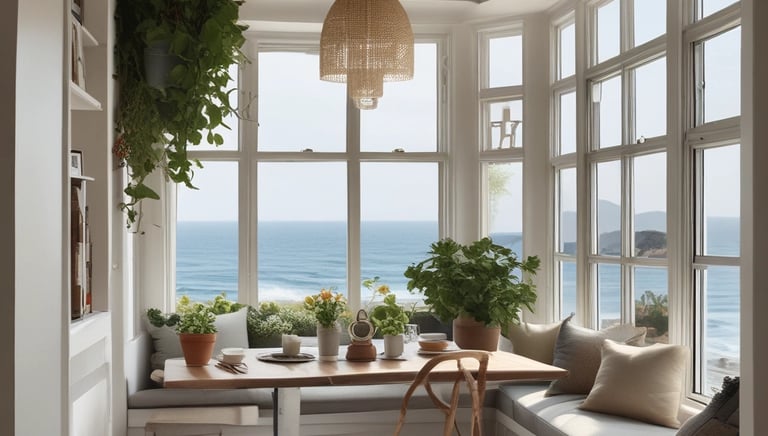 gray fabric loveseat near brown wooden table