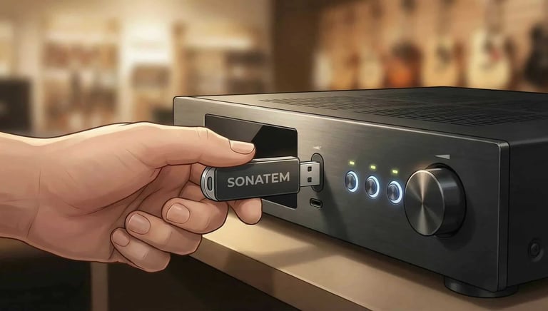 Pack musical USB avec musique d'ambiance pour professionnel sans abonnement.