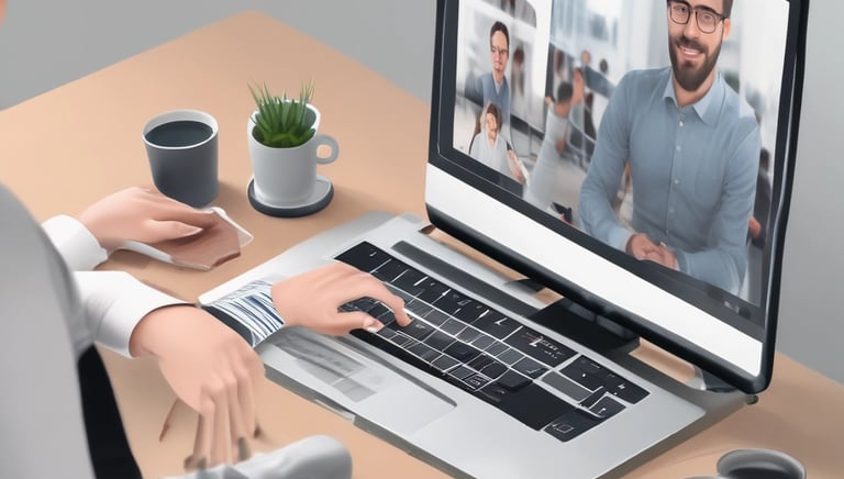 A group of people is engaged in a training session in a conference room setting. A presenter is standing and holding a sheet of paper, addressing the group seated at a round table. The attendees are actively listening, and there's a banner in the background advertising UX training. The room is well-lit, with a flipchart visible at one side.
