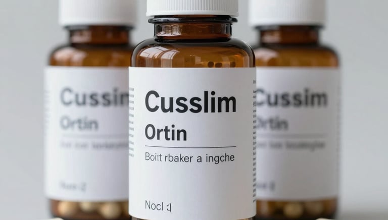 Elegant supplement bottles featuring bespoke labels and packaging designs on display.