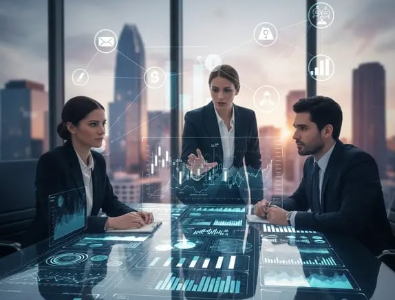 Consultoría financiera México: experto analizando gráficos de rentabilidad y liquidez para empresas MIPYMES con diagnóstico f