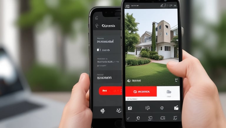 A professional installing a CCTV camera in a residential area.