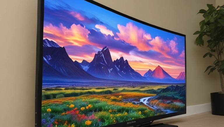 A display panel being replaced in a TV.