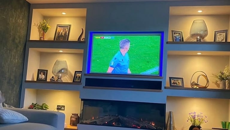 Roman Refurbs team carpentry and joinery skills. Completed media centre 