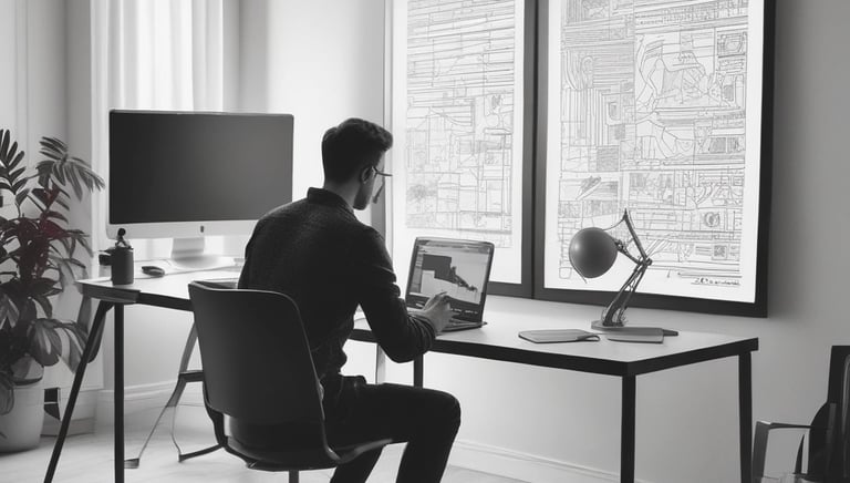 A creative team brainstorming marketing strategies around a laptop.