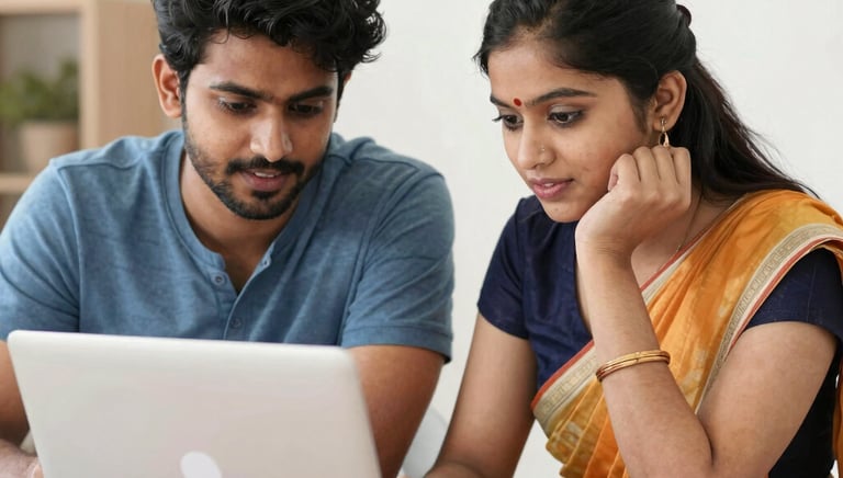 Friendly staff assisting a customer with government document applications in a bright office.