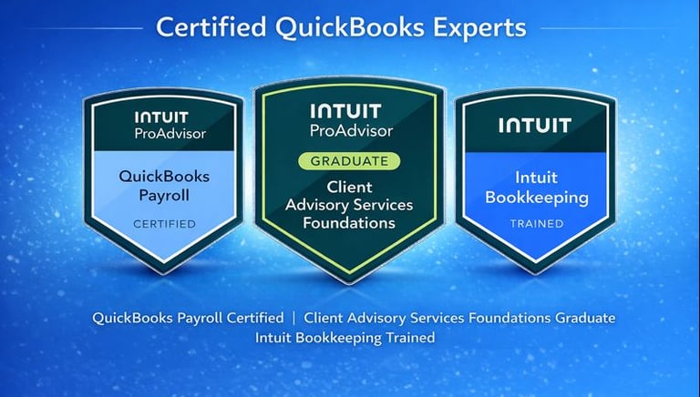 BNM Accounting Services. QB Payroll. Client Advisory. Intuit Bookkeeping Qualification