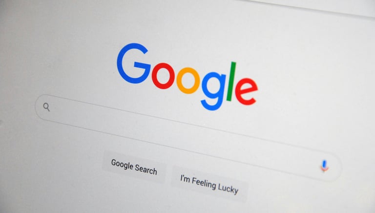Screenshot of Google search home page.