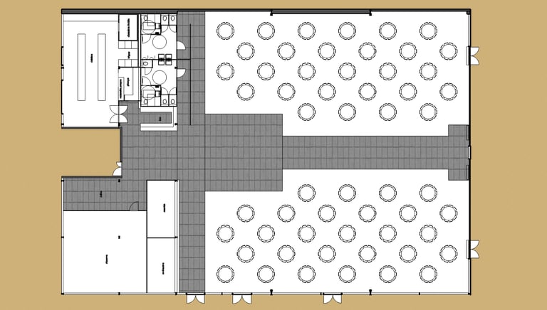 plan de la salle du Festif à Chambly