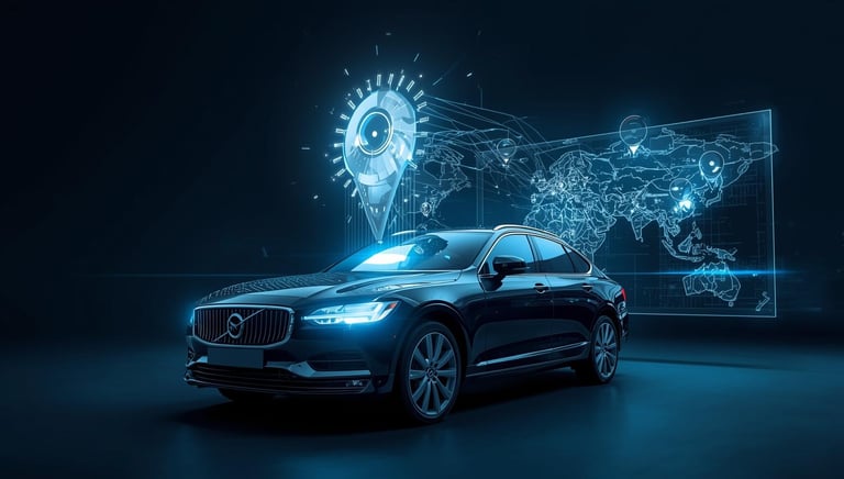 a black volvo car with a futuristic design