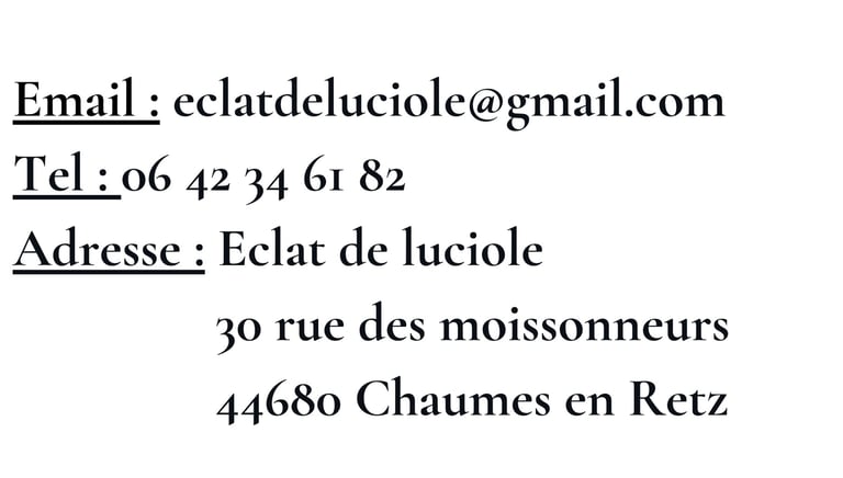 Contact details to join the site #eclatdeluciole.fr