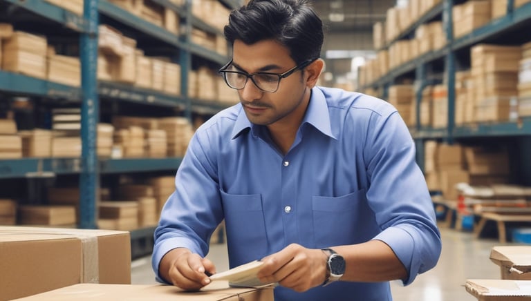 An expert examining products carefully in a quality control lab.