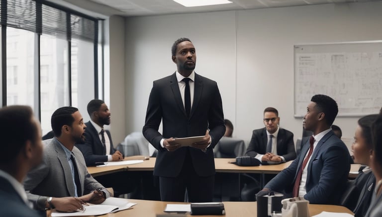 A large group of people are gathered in a conference room for a 'Sensitivity Training' session. Most attendees are wearing face masks. The room is decorated with chandeliers and a large screen displaying the title of the seminar. Attendees are dressed in various colorful garments.