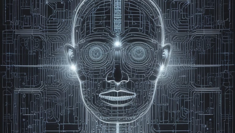 A conceptual image showing AI systems collaborating with users.
