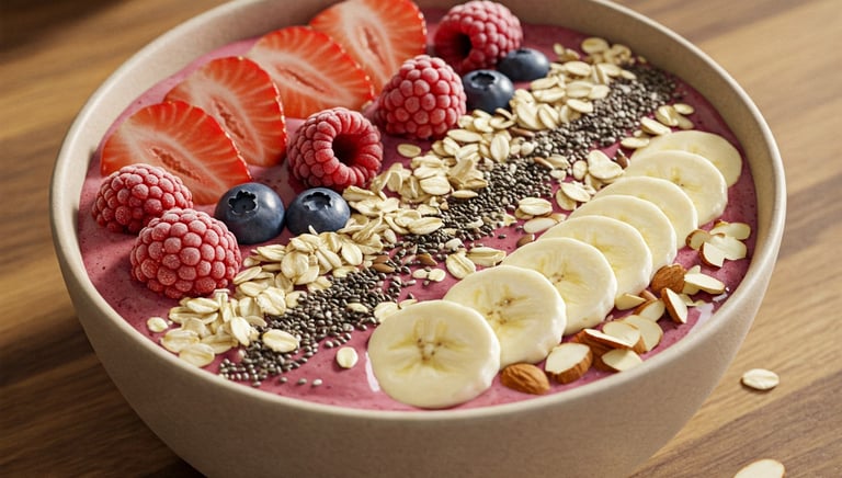Smoothie Bowl de Frutos Rojos y Avena