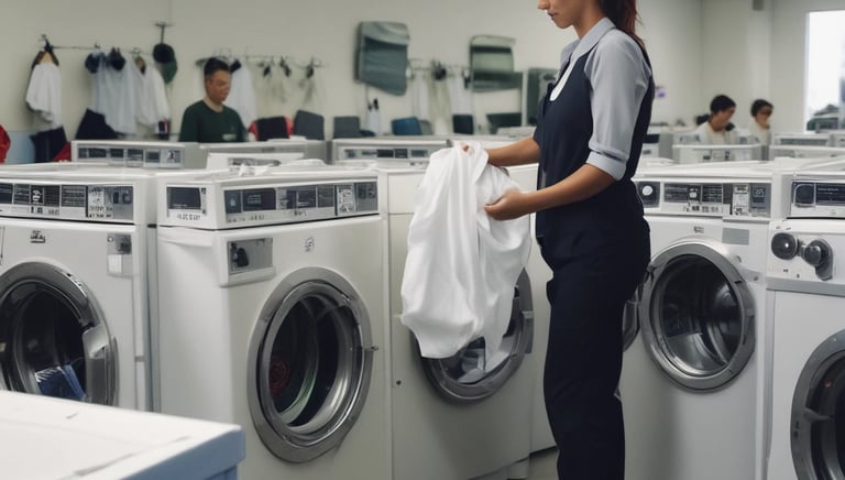 A professional ironing service with neatly pressed clothes.