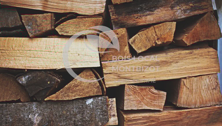 un tas de bois en gros plan