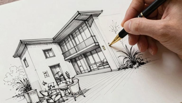 Cozy living room with warm lighting and tasteful decorative elements.