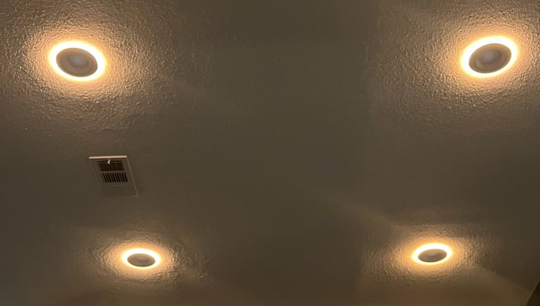 Recessed lighting installation in Flower Mound home