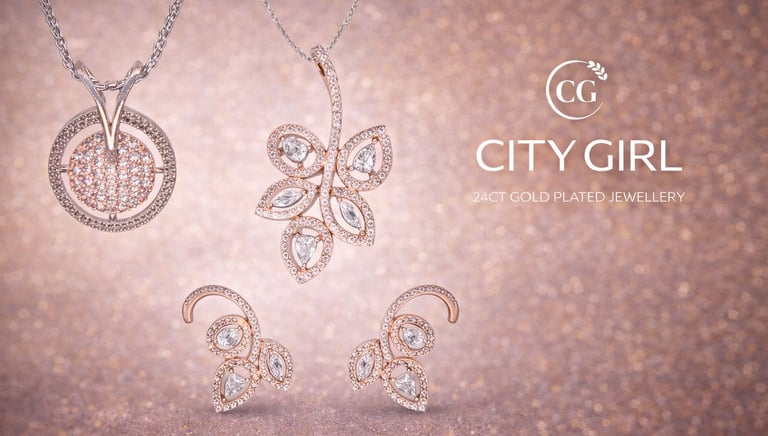 City Girl Jewellery CZ Rhodium Plated Daily Wear