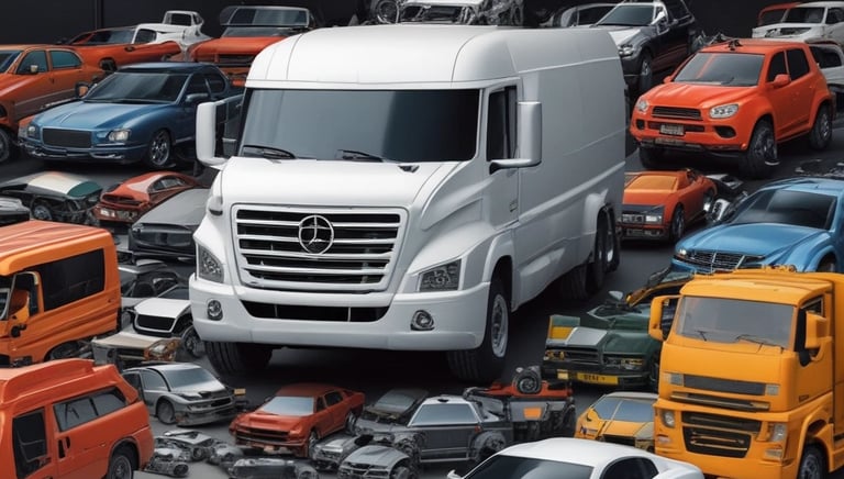 An assortment of automotive spare parts displayed neatly.