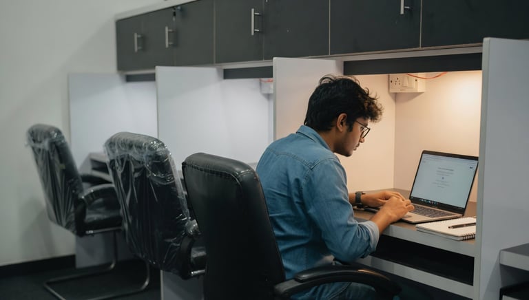 Students studying at Aura Library Bhopal