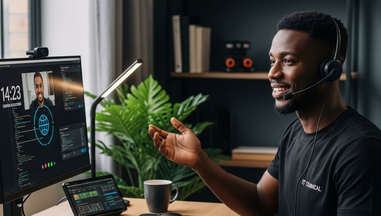 un téléconseiller souriant et chaleureux qui répond à un client