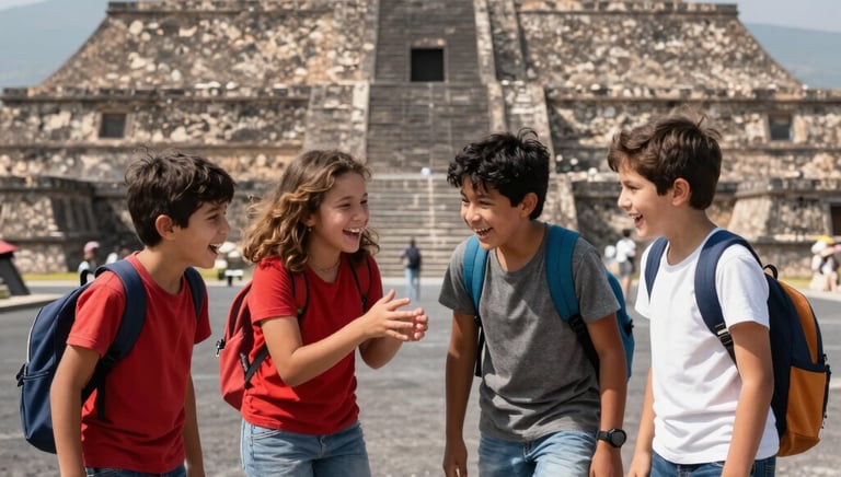 Group of students exploring a lush natural reserve with a guide.