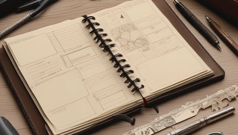 High-quality travel backpack and accessories laid out on a wooden table