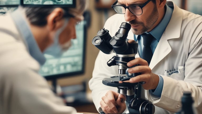 Scientists working together in a bright lab filled with advanced equipment.