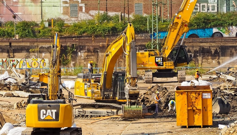 a group of construction workers working on a construction site