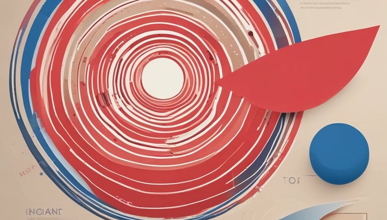 A vibrant workspace with colorful sketches and branding materials spread out on a black table.