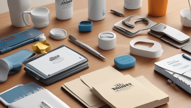 Close-up of vibrant business cards and colorful banners freshly printed.