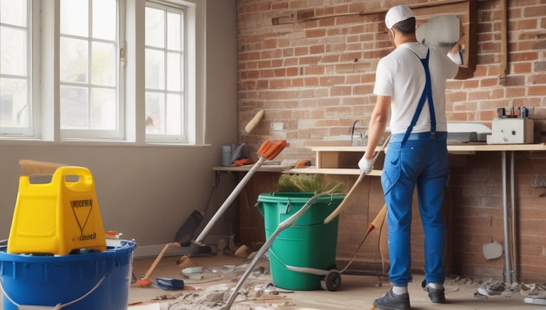 A friendly concierge holding keys and smiling in a well-kept residential building lobby.
