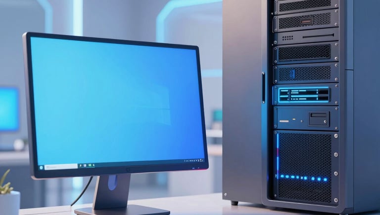 Satisfied business owner reviewing growing client list on a tablet in a modern office.