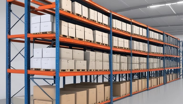 An industrial setting featuring a collection of stacked air conditioning units from various brands. A tall cylinder with hoses wrapped around it stands prominently in the foreground. The setting appears to be a cluttered storage or workshop space, with a partially visible metal roller shutter door on one side.