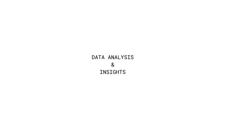 data analysis and insights