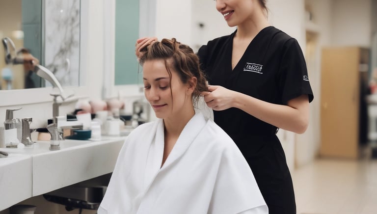 A selection of fashionable wigs showcased on mannequins.