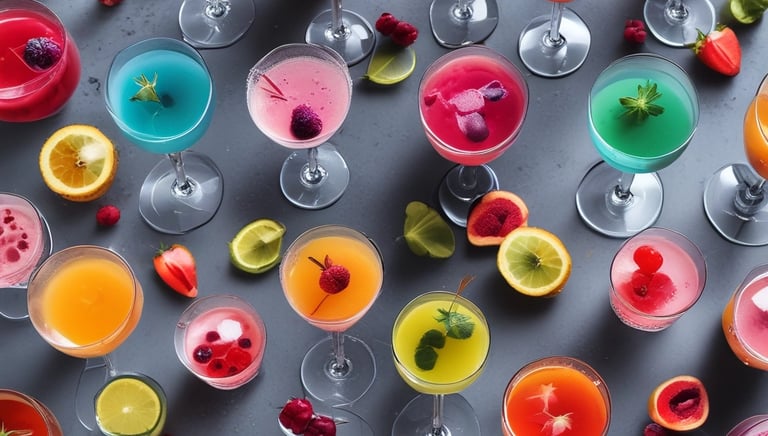 A stylish bar interior featuring plush seating and ambient lighting, perfect for socializing.