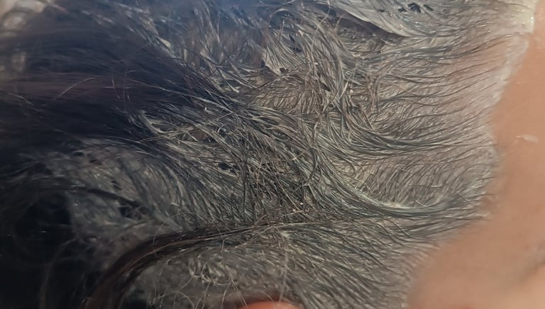 photo d'une personne ayant l'argile d'appliqué sur ses racines