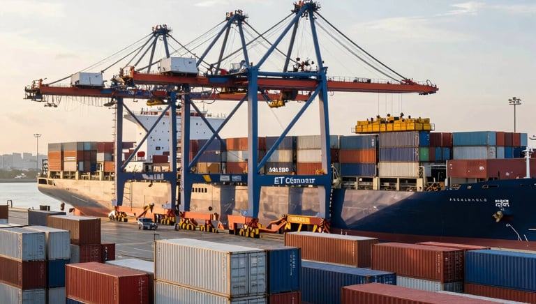 A bustling exhibition hall filled with people attending a financial conference or trade event. Prominent displays and booths from companies like Scope Markets, Daman Markets, and Hantec Markets are visible. Attendees are engaged in conversations, networking, and exploring the offerings and information provided by the exhibitors.