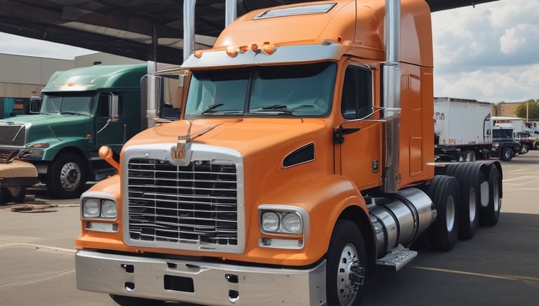 A well-equipped service truck parked beside a trailer, ready for repairs.