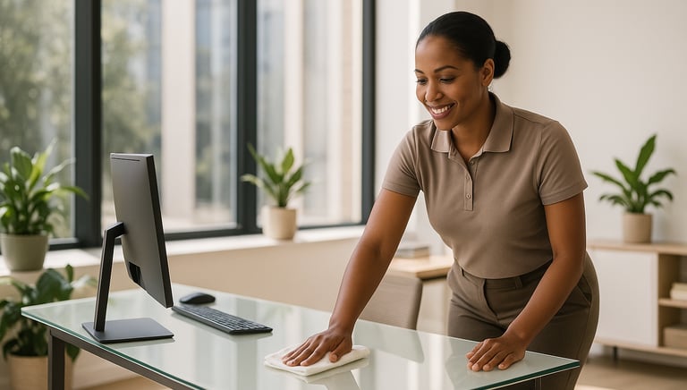 Commercial office cleaning service by Dust Be Gone maintaining workspace in Phoenix business