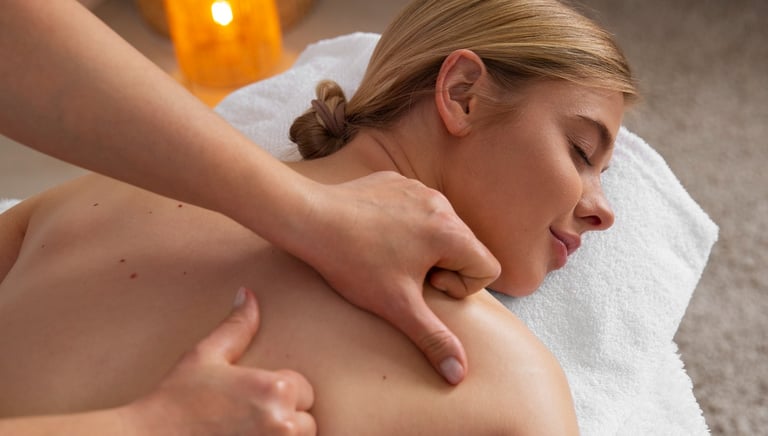 Massage du dos d'une femme - Massage Intuitif