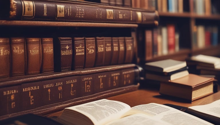 MacBook Air beside gold-colored study lamp and spiral books