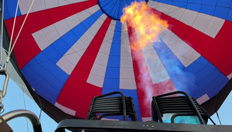 a hot air balloon being inflated in a hot air balloon