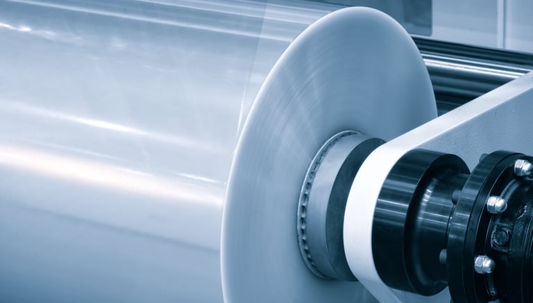 a roll stock in a  machine 