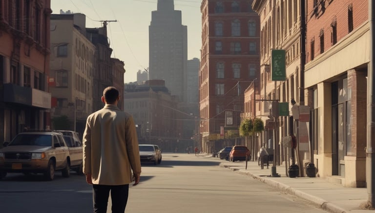 Persona che osserva un ambiente urbano per sviluppare consapevolezza situazionale e decisionale